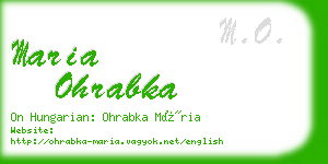 maria ohrabka business card